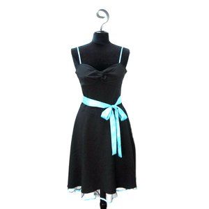 Beata Studio LA Black & Turquoise Dress Size 6